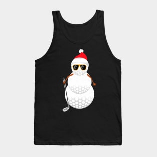 Santa Snowman Golf Ball Golfer Tank Top